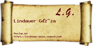 Lindauer Géza névjegykártya