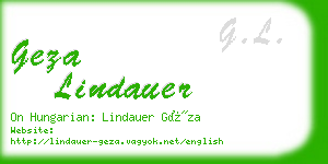 geza lindauer business card